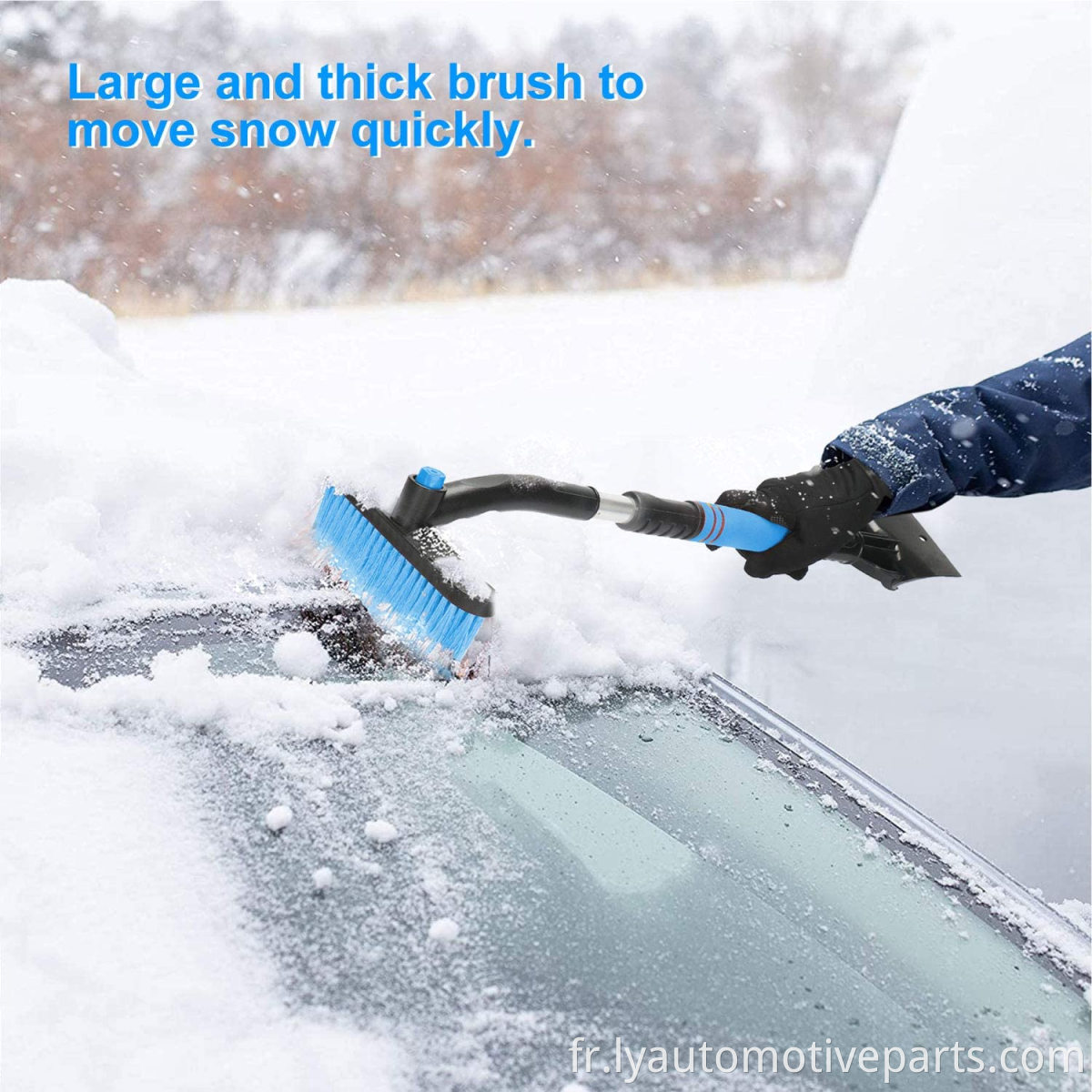 Brosse de neige en voiture avec grattoir à glace et poignée en mousse de déménageur détachable Dépose de brosses de neige extensible pour le camion SUV automatique de voiture